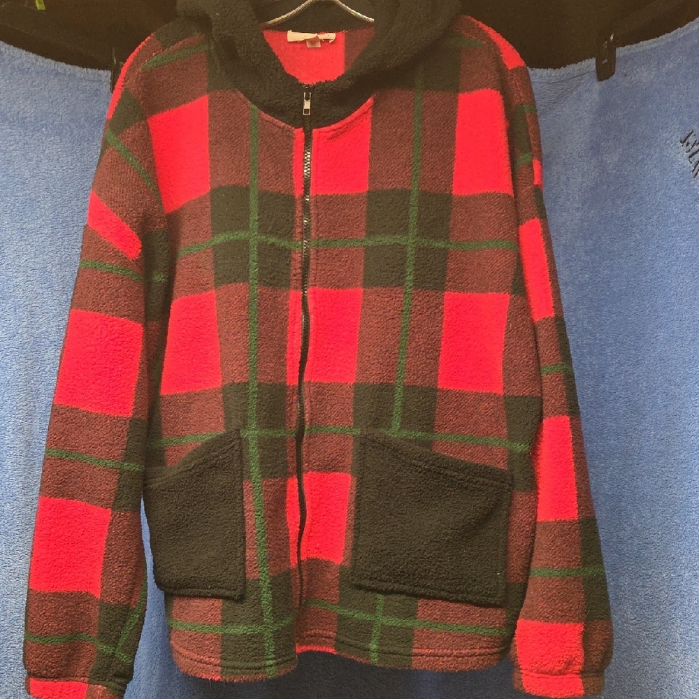 Como Vintage Red and Green Plaid Kids Puffer Jacket